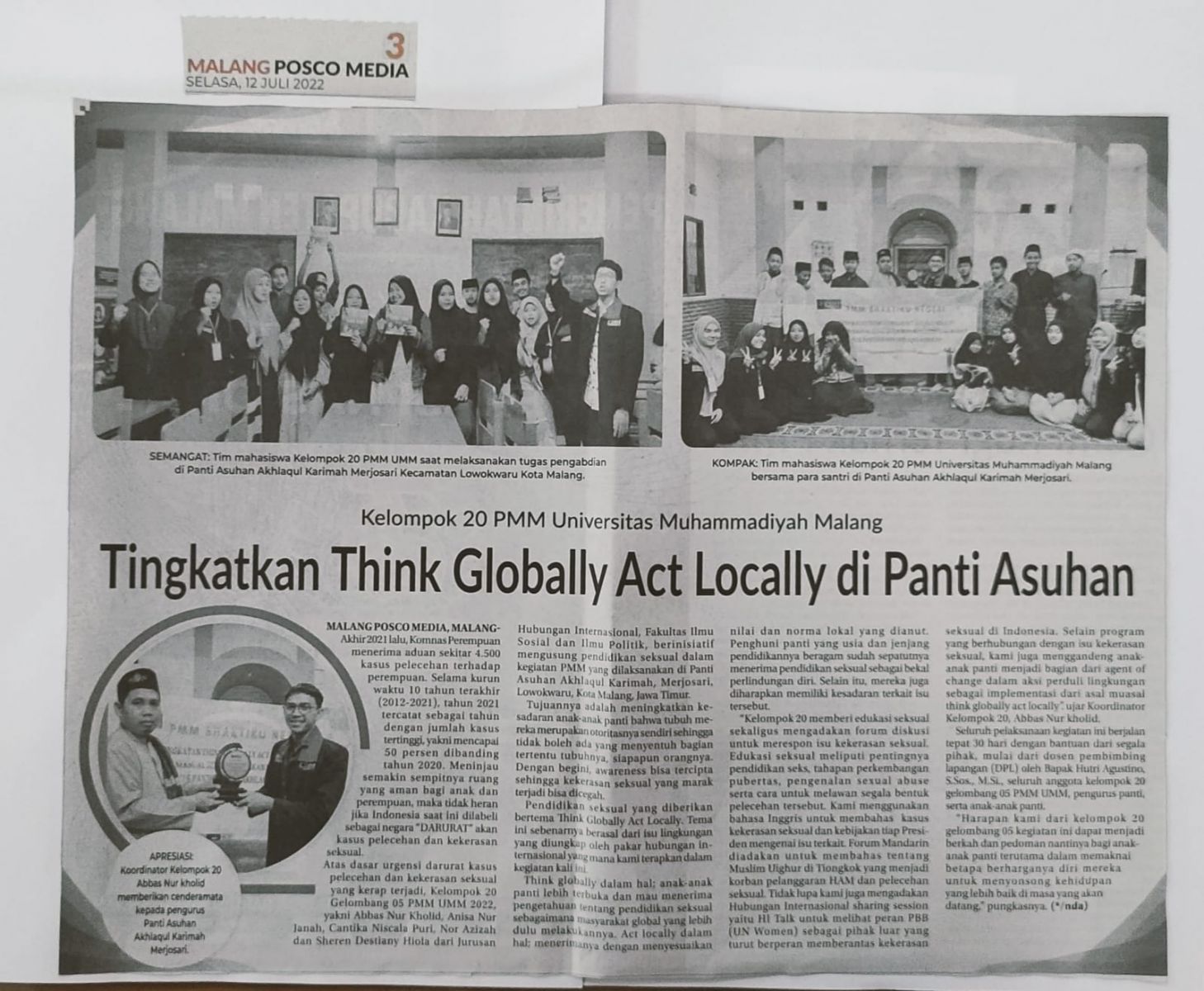 Tingkatkan Think Globally Act Locally Di Panti Asuhan Malang Posco